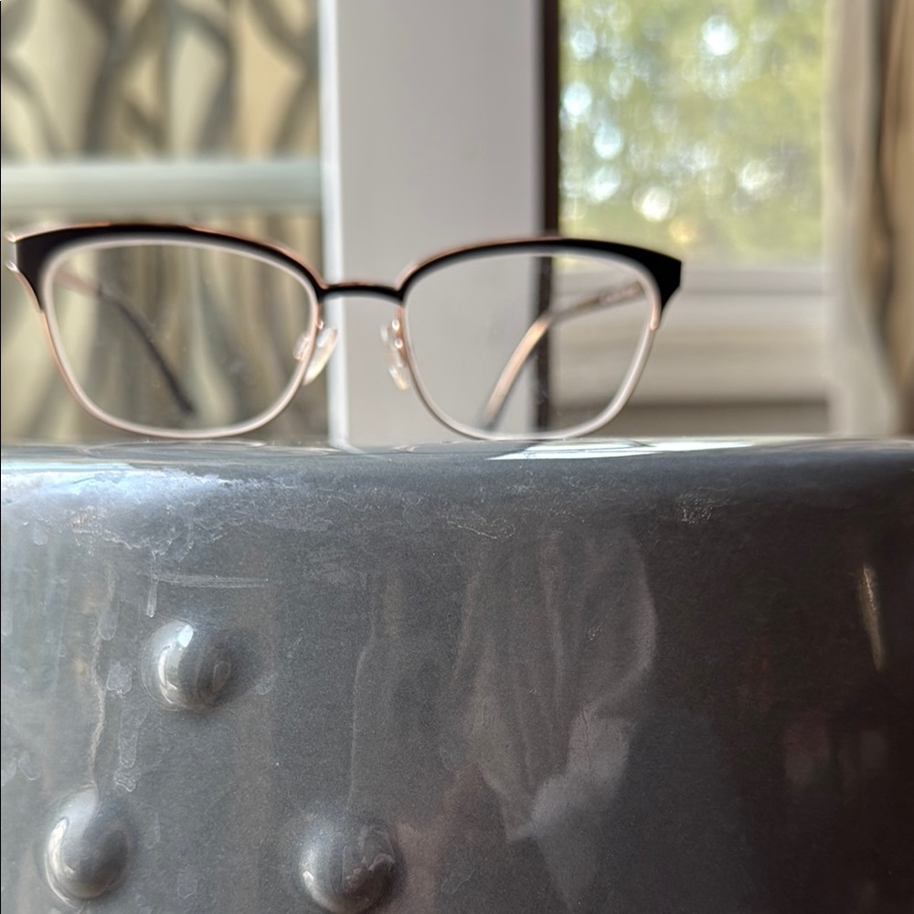 Geoffrey Beene Black and Gold Cat-Eye Glasses